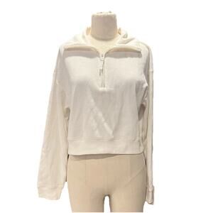 Stars Above Womens Waffle Knit Quarter Zip Cozy Pullover In White Women’s Xs New